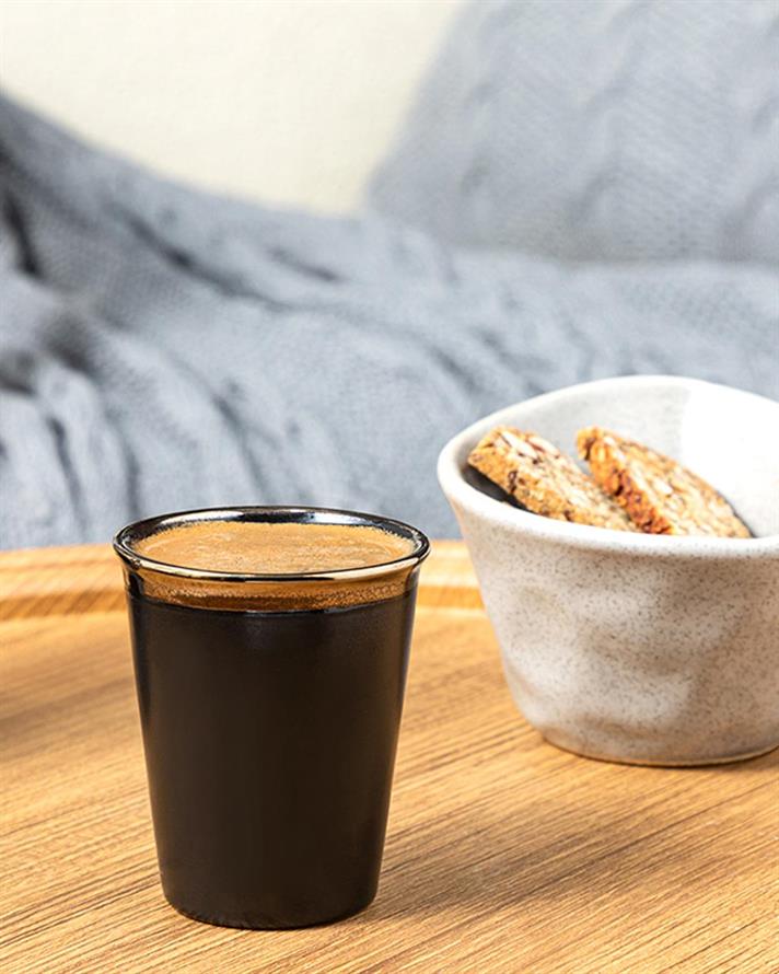 Pahar espresso, Loni, ceramică, 100 ml, negru