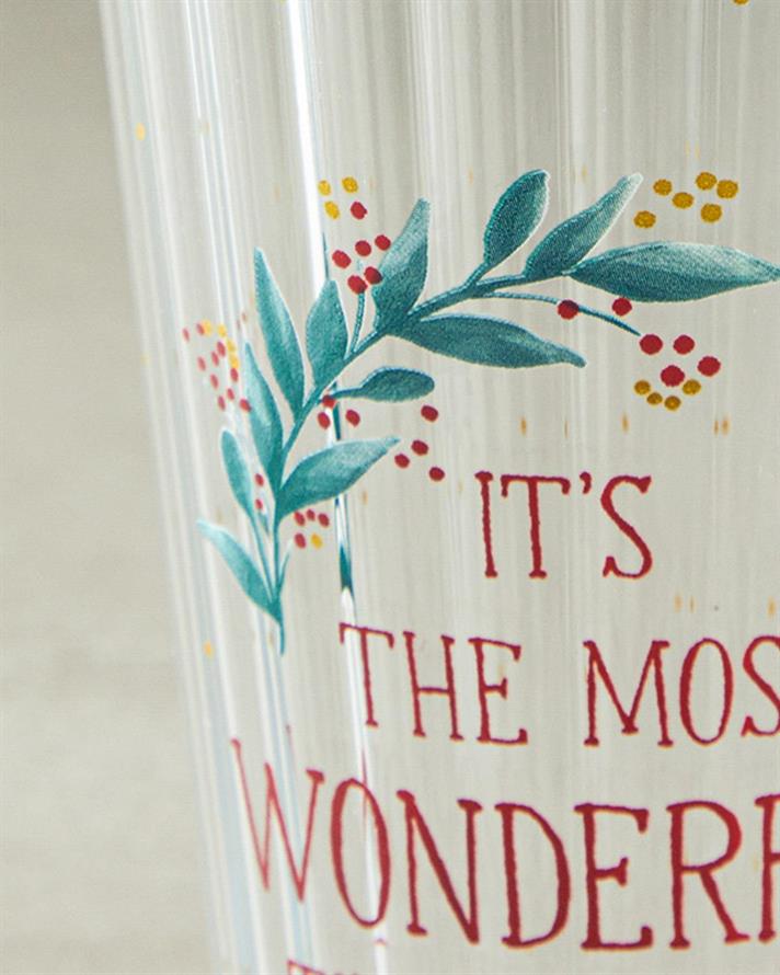 Pahar pentru băuturi răcoritoare, Christmas Fir, sticlă, 420 ml, verde