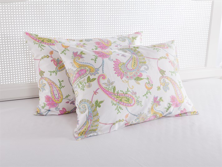 Paisley elegant Bumbac Satinat Cu 2 Piese Față De Pernă 50x70 cm Roz