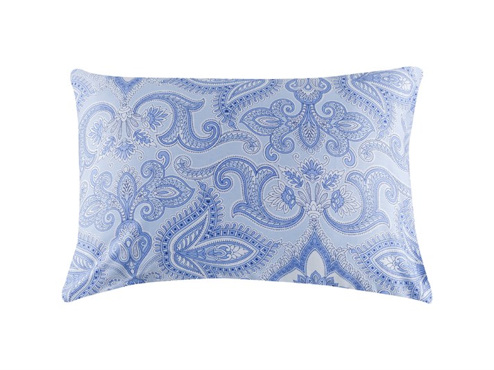 Paisley pur Bumbac Satinat Cu 2 Piese Față De Pernă 50x70 cm Albastru