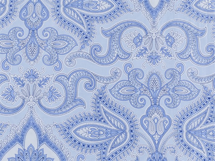 Paisley pur Bumbac Satinat Cu 2 Piese Față De Pernă 50x70 cm Albastru