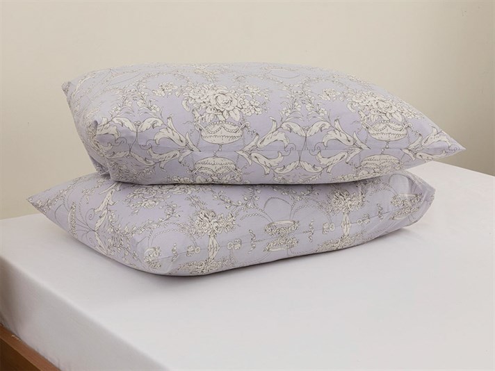 Palais Roses Cu Bumbac Cu 2 Piese Față De Pernă 50x70 cm Lila
