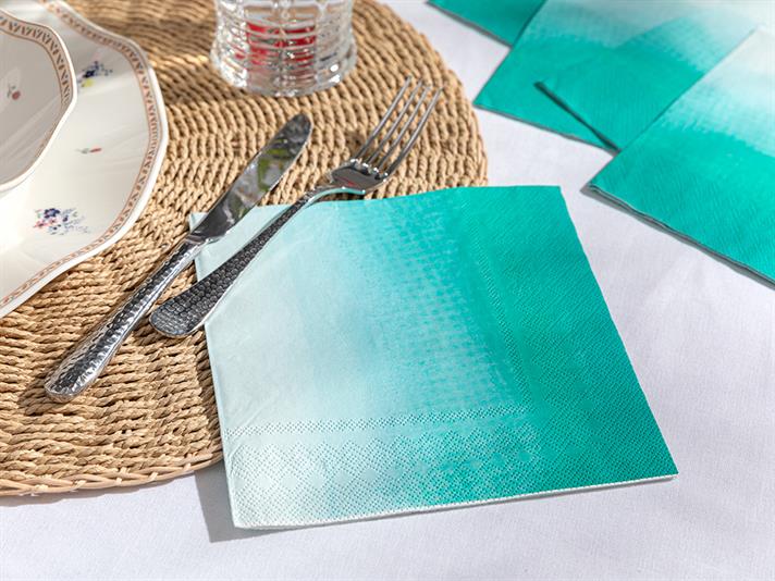 Palette Paper 20 Set Tissue Napkin 33x33 cm Turquoise