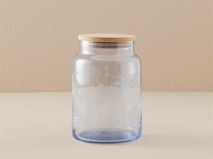 Palm Glass Jar 890 ml Transparent