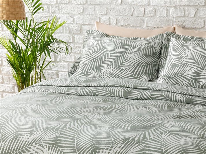 Palmieri  Țesătură jacard Persoană dublă  SET CUVERTURĂ DE PAT 240x250 cm Mint-lilac-roz