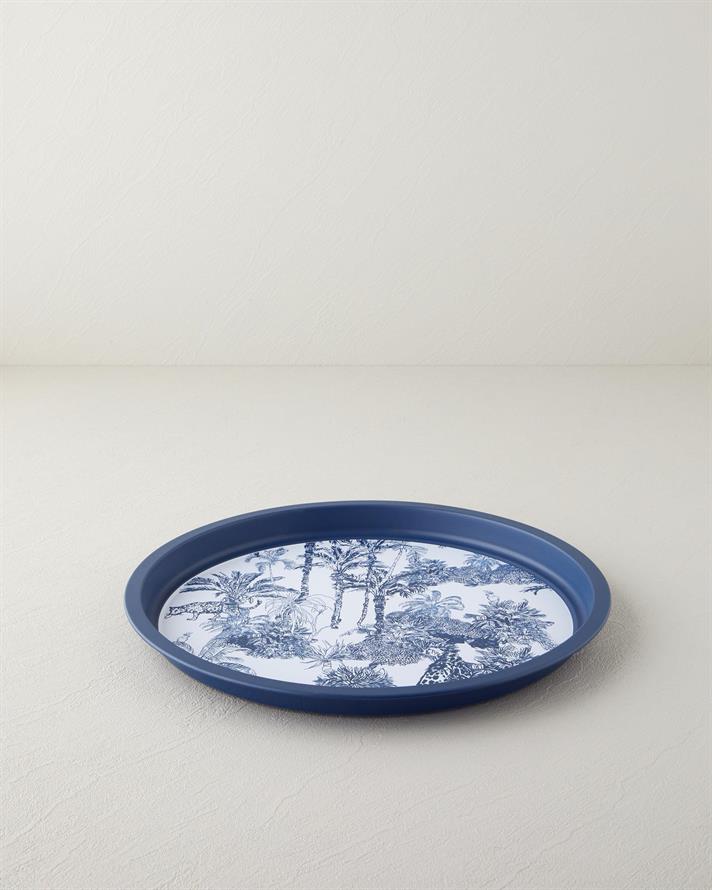 PALMS Metal Tavă 34 cm Bleumarin