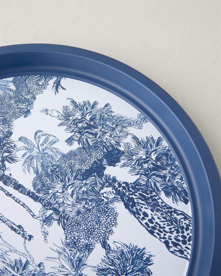 PALMS Metal Tavă 34 cm Bleumarin