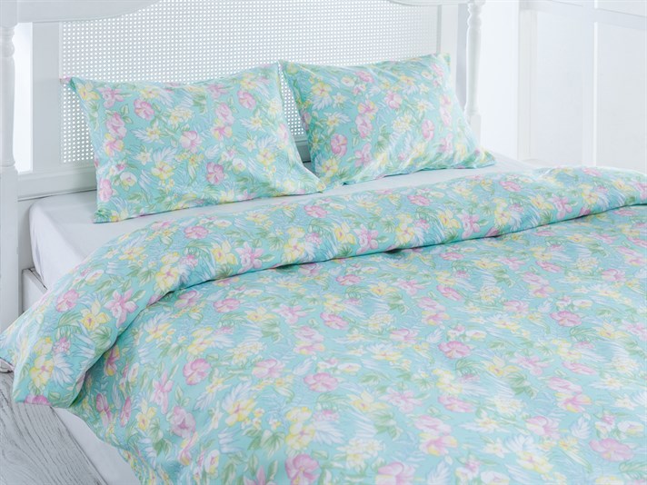 Paloma Bumbac Satinat Single Lenjerie De Pat 160x220 cm Turcoaz