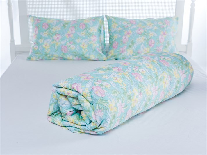 Paloma Bumbac Satinat Double Lenjerie De Pat 200x220 cm Turcoaz