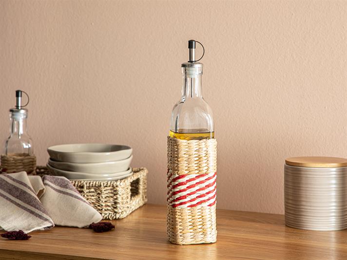 Paloma Glass Wicker Oil Cup 420 ml Red