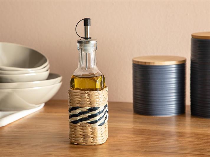 Paloma Glass Wicker Oil Cup 170 ml Dark Blue
