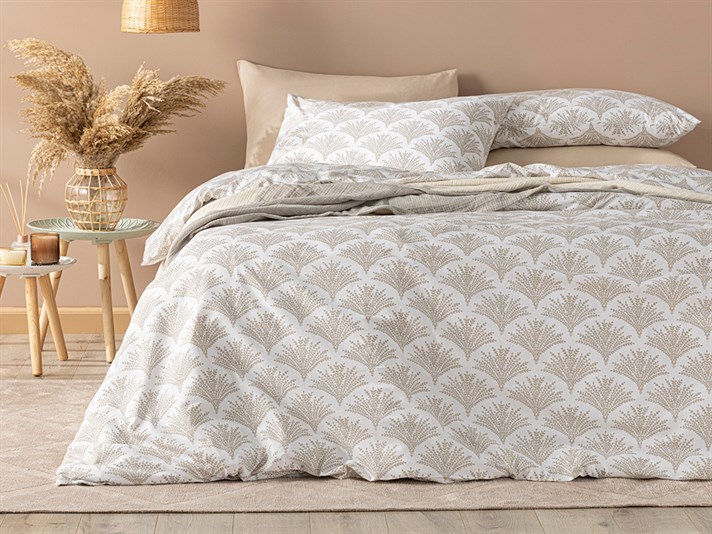 Pampas Bumbac Double Set Lenjerie De Pat 200x220 cm Bej