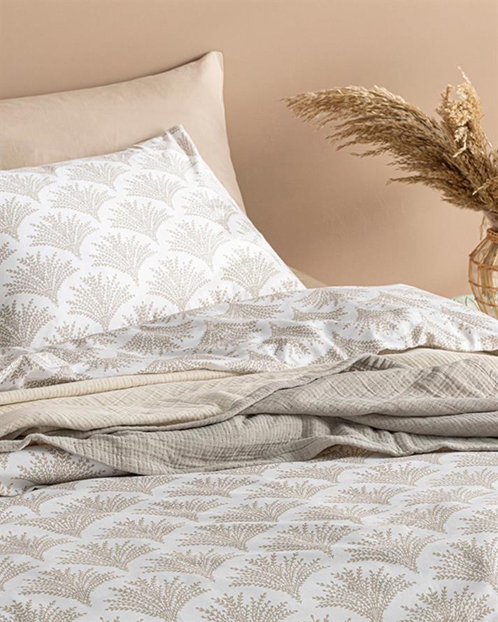 Pampas Bumbac Single Set Lenjerie De Pat 160x220 cm Bej