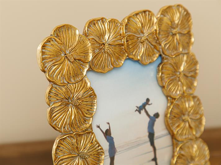 Ramă foto, Pansy, polirăsină, 20.5x25.5x1.8 cm, auriu