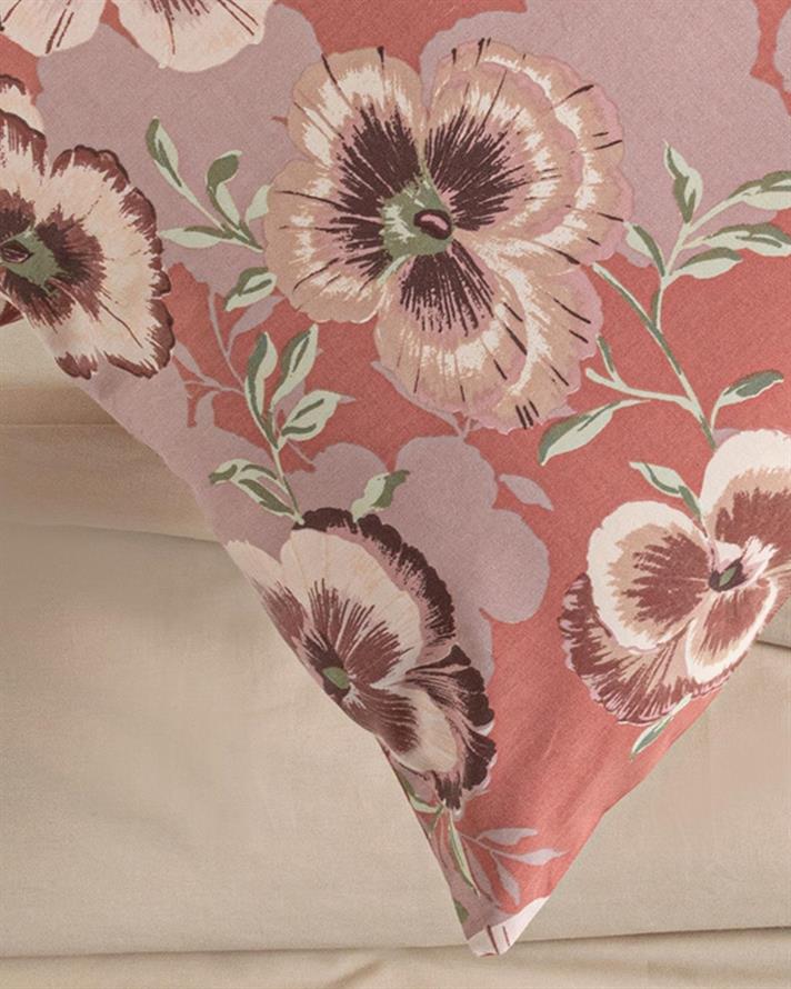 Pansy Bloom Cu Bumbac Cu 2 Piese Față De Pernă 50x90 cm Roz