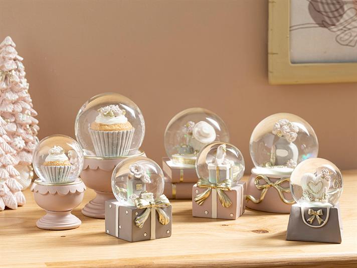Shoes Snow Globe 4,5x4,5x7 cm Pink-Gray