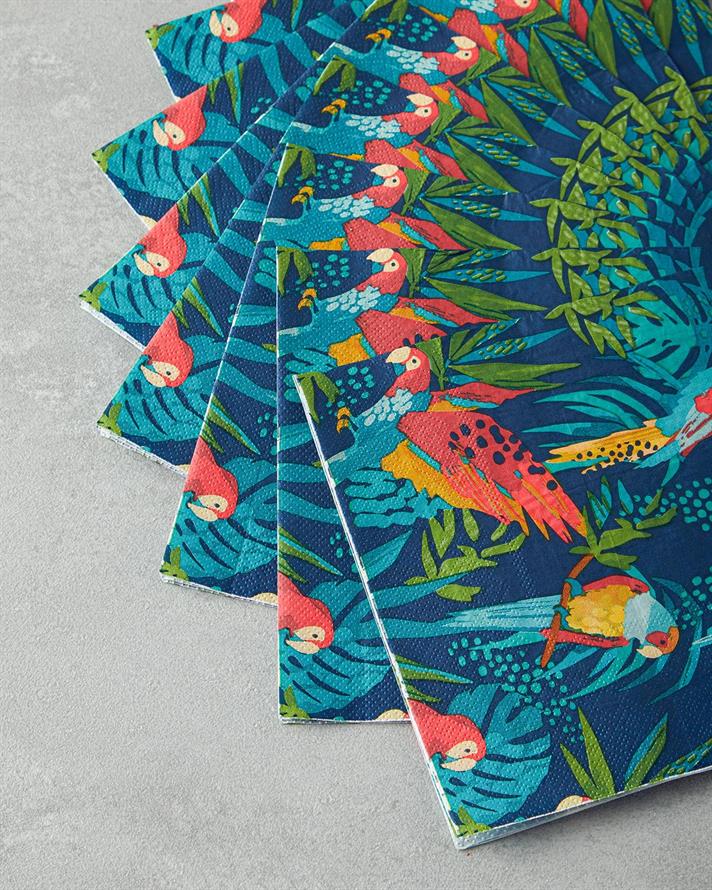 papagal Hârtie Cu 20 Piese Șervețele De Hârtie 33x33 cm Negru