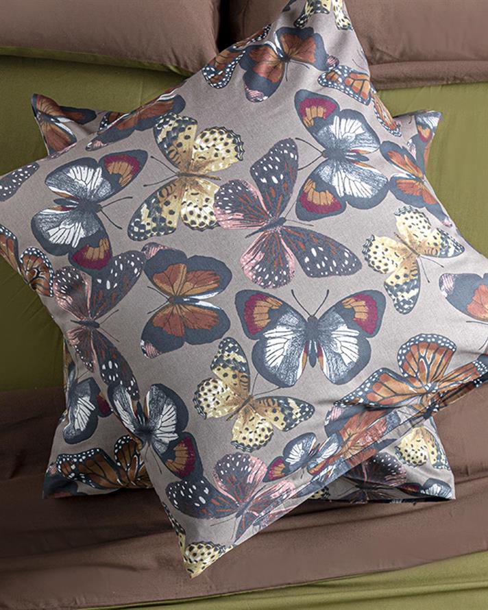Papilions Cu Bumbac Cu 2 Piese Față De Pernă 65x65 cm Maro