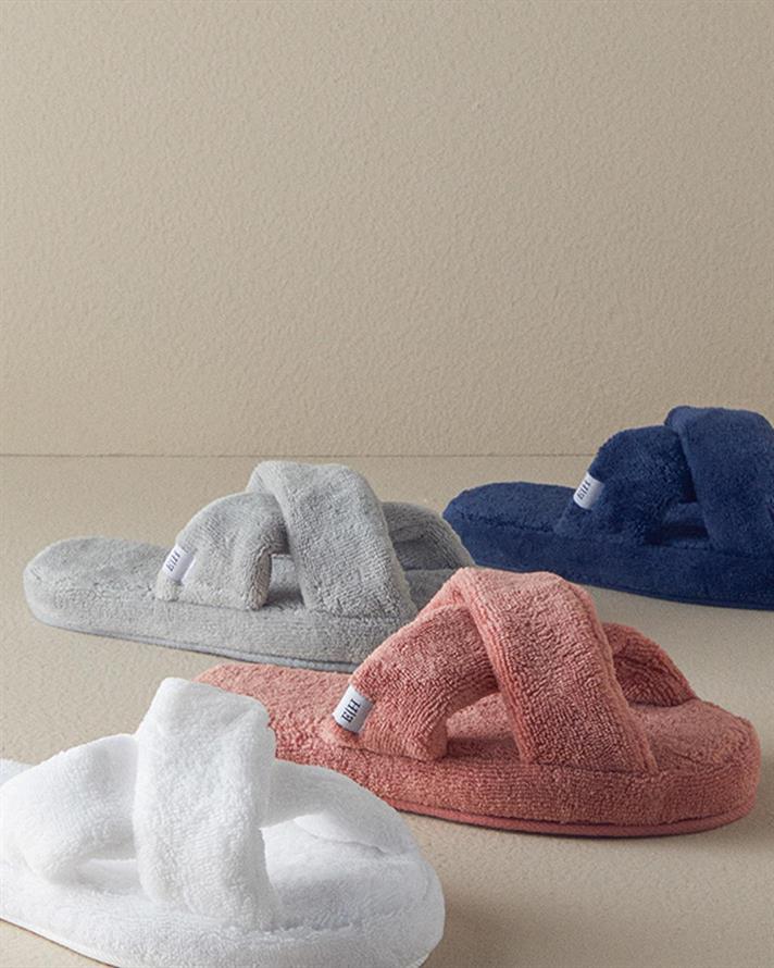Papuci de casa, unisex, Crux, bumbac-poliester, masura 36-40, alb