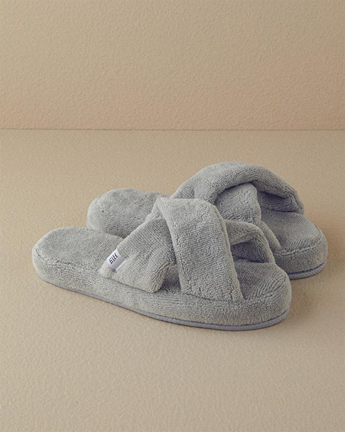 Papuci de casa, unisex, Crux, bumbac-poliester, masura 36-40, gri