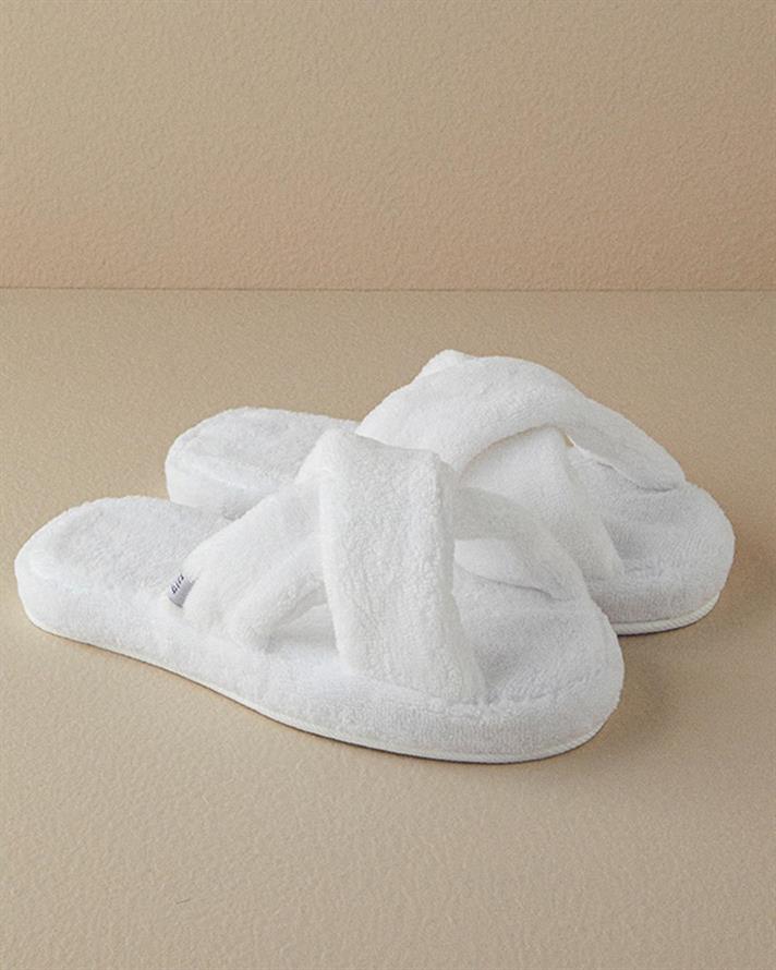 Papuci de casa, unisex, Crux, bumbac-poliester, masura 36-40, alb