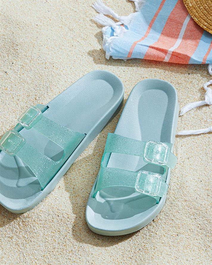 Papuci de strada, dama, Bright, PVC, masura 36, verde