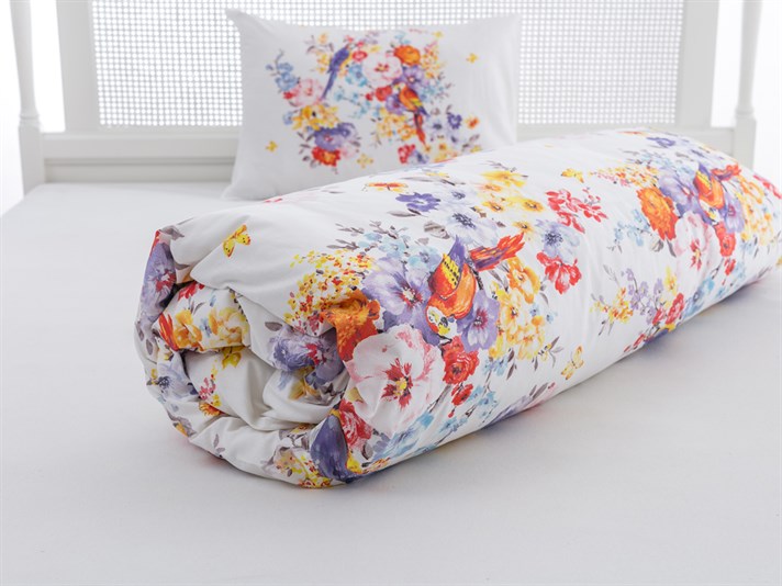 Paradisul papagalului Cu Bumbac Single Lenjerie De Pat 160x220 cm Roșu