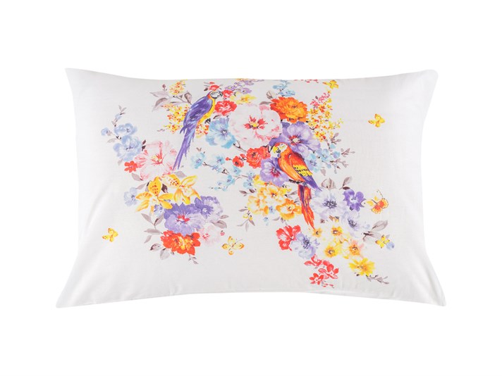 Paradisul papagalului Cu Bumbac Cu 2 Piese Față De Pernă 50x70 cm Roșu