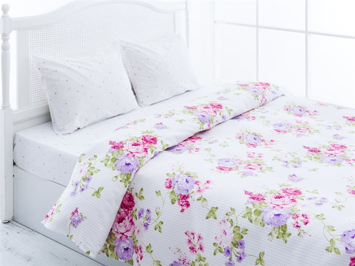 Paradisul s-a ridicat  Cu imprimeu Persoană dublă  SET CUVERTURĂ 200x220 cm Fuschia