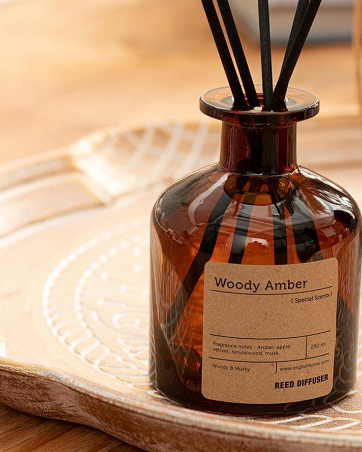 Parfum De Cameră Cu Bețișoare, Woody Amber, 250 Ml, Aromă Ambră și Musc