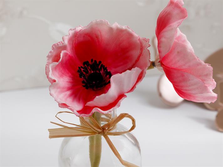 Garden Passion Soft Plastic Artificial Flower with Vase 5,5x5,5x20 cm Pink