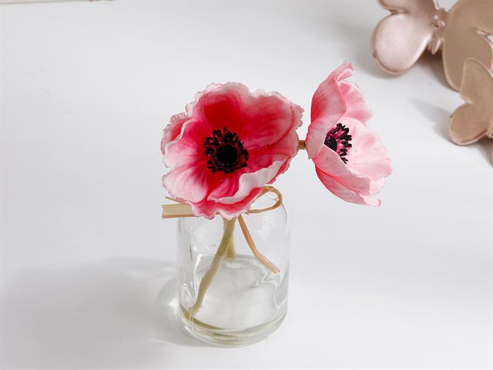 Garden Passion Soft Plastic Artificial Flower with Vase 5,5x5,5x20 cm Pink