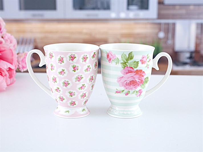 Pastel Lovers Bone China 2 pcs Cup 250 ml Pink