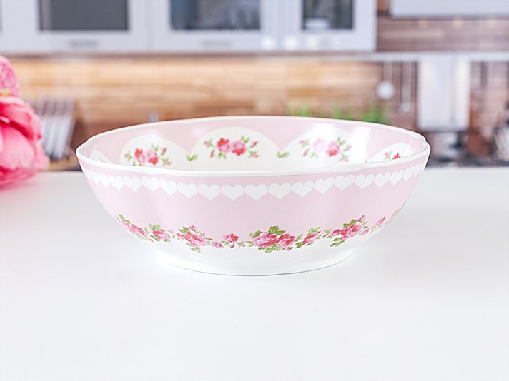 Pastel Lovers Bone China Salad Bowl 23 cm Pink