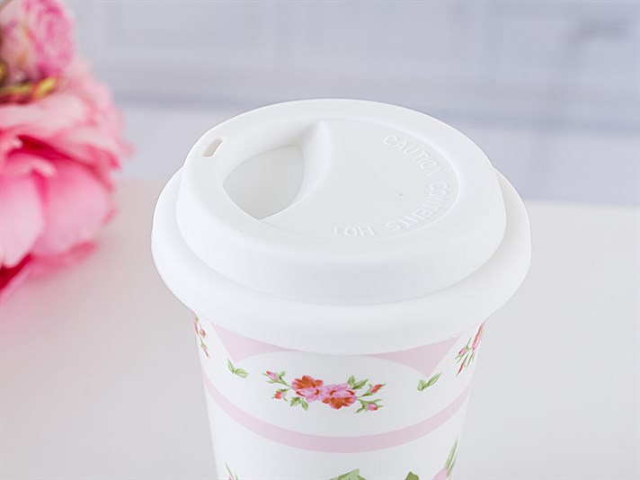 Pastel Lovers Bone China Travel Mug 300 ml Pink