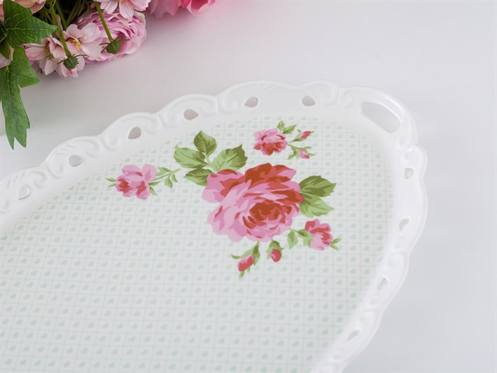 Pastel Lovers Bone China Tray 38 cm Pink