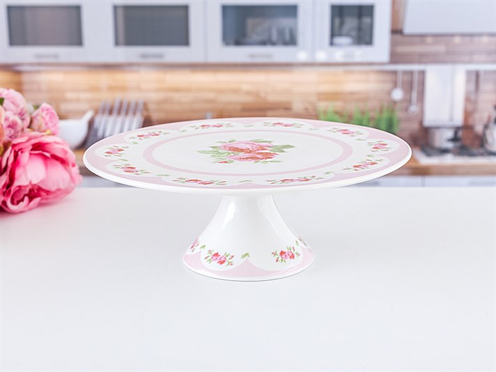Pastel Lovers Bone China With Legs Cake Stand 28 cm Pink