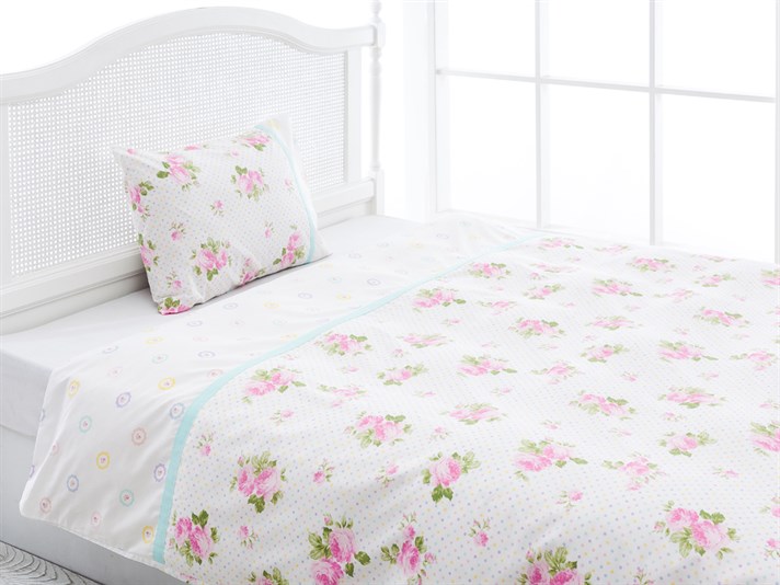 Pastel Lovers Cu Bumbac Single Lenjerie De Pat 160x220 cm Roz