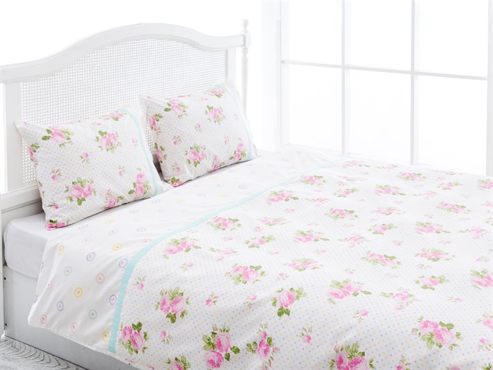 Pastel Lovers Cu Bumbac Double Lenjerie De Pat 200x220 cm Roz
