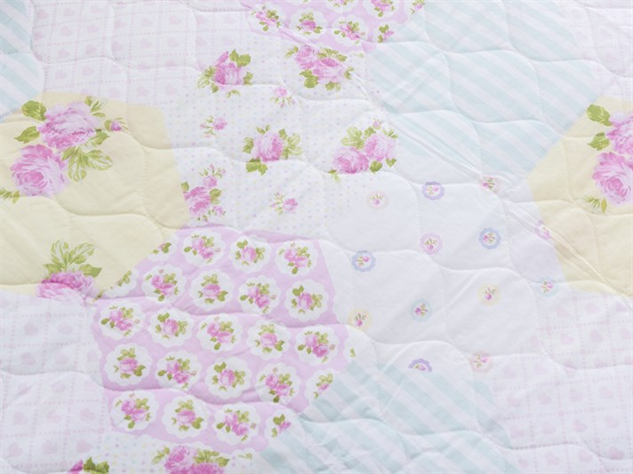 Patch Lover Patch Persoană dublă  SET CUVERTURĂ DE PAT 240x260 cm Roz