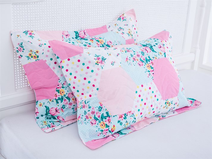 Patch tulip Cottony Persoană dublă  SET CUVERTURĂ DE PAT 240x260 cm Roz