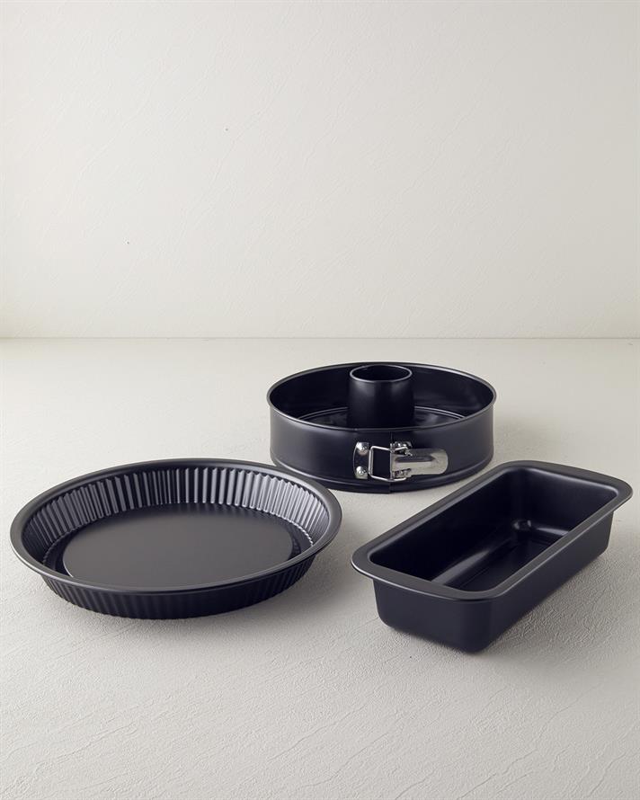 Patisserie Oțel carbon Clasic 4 piese Formă De Chec 29,5x26x26x28 cm Negru