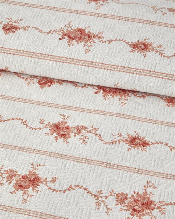 Patura subtire King Size, Flower Line, bumbac, 240x220 cm, portocaliu