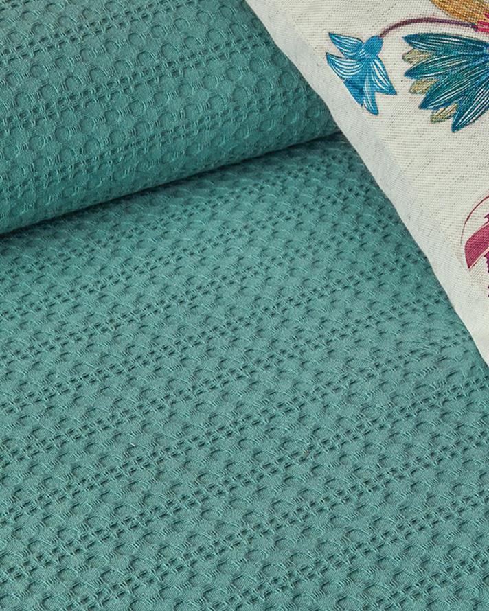 Patura subtire King Size, Harmony, bumbac, 240x220 cm, verde