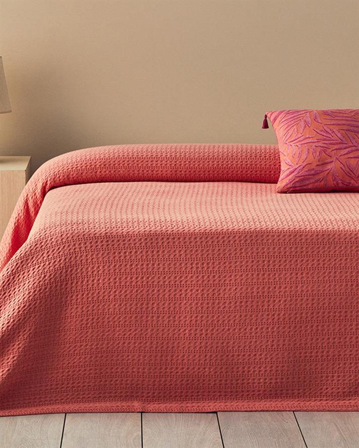 Patura subtire King Size, Harmony, bumbac, 240x220 cm, portocaliu piersica