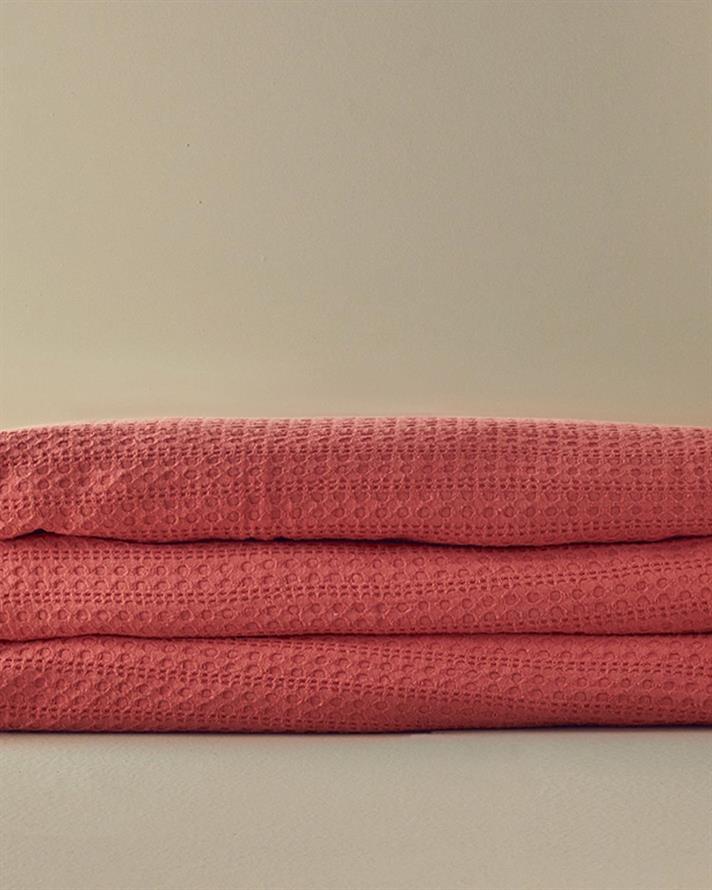 Patura subtire King Size, Harmony, bumbac, 240x220 cm, portocaliu piersica