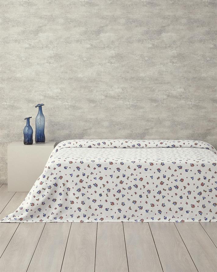 Imprimat Single Pătură De Vară 150x220 cm Albastru - Portocaliu