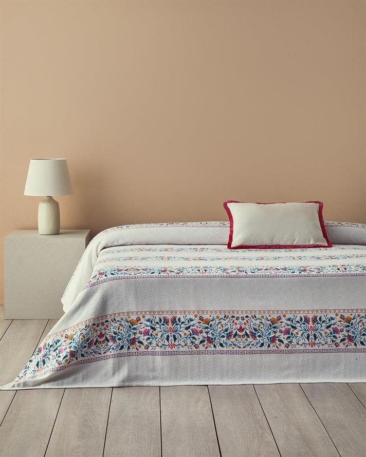 Patura subtire pentru o persoana, Charming Lines, bumbac, 150x220 cm, verde