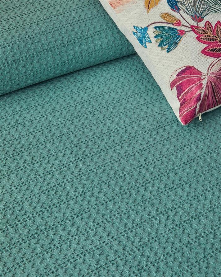 Patura subtire pentru o persoana, Harmony, bumbac, 150x220 cm, verde