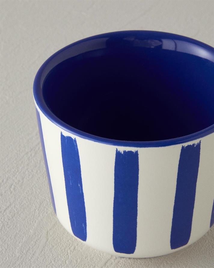 Set 2 pahare, Blue Fish, gresie ceramica, 270 ml, albastru